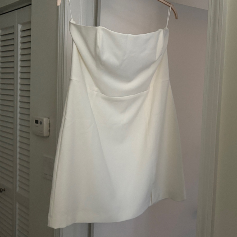 French Connection White strapless dress